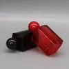Bottiglie di stoccaggio da 50 ml di vetro quadrato Atomizzatore di profumo refilato Atomizzatore di alta qualità Contenitore cosmetico vuoto Spray portatile nero rosso