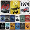 Vintage Car Decoration 80er Jahre GTI Sports Classic Car Metal Zinn Logo karierte Garage Man Cave Wohnzimmer Home Wall Art Poster Board J240505
