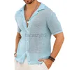 Magliette da uomo estate New Men's Holled Shirt Scatened Wooli