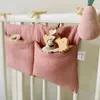 39x20cm 1PCS Large Baby Crib Storage Bag Cotton Multifunctional born Bed Headboard Organizer For Kids Baby Bedding Diaper Bag 240429