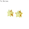 Stud Earrings To Reines Europe America Fashion Designer Golden Glossiness Star Earring Women High Quality Jewelry Pendientes Mujer