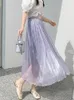 Scherma 2024 Summer's Fashion's Fashion Long Chiffon Skirt Female Female High Cashy Ladies Big Swing B261