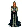 Elegant Hunter Green Turkey Kaftan Evening Dresses Tassel Beaded Gold Lace Appliques Afghan Arabic Dubai Long Sleeves Prom Occasion Gown 2024 Women Formal Wear