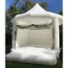 4,5 mlx4,5mwx3,5 mh (15x15x11,5ft) Full PVC White Wedding Bounce House Classic uppblåsbart bouncy Castle med Blower Mat Air Jumping Bouncer för Bridal Event Party