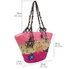 Starfish Straw Bag Bohemia Womens Shoulder Bags Large Capacity Summer Beach Bag Wheat Pole Weave Handbag Female Tote 240426