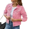 Jackets Damenschichten Designer Frauen Denim Jacke Schwarzer Gelegenheitshals Normale Baumwolle Denim Denim Herbst Herbstfrau undefinierte Designerjacken für Frauen