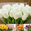 Flores decorativas 1pcs jardim artificial tulipas reais toque tulipa decoração de buquê Mariage para casamentos em casa FALSO FLOR