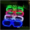 Andere festliche Partyvorräte LED -Brille leuchten im dunklen Halloween Weihnachten Hochzeitskarneval Geburtstagsprops Accessoire Neon Flash Dhrly