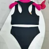 Frauen Bikinis Unterwäsche Stickerei Brief Sport High Taille Badeanzüge Bikinis Unterwäsche
