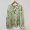 Blouses feminina Mulheres de seda Camisa de cetim estampa floral