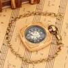 Orologi tascabili Antique Orologio in legno Scheletro Scheletro Auto Mechanical Men Women Clock Catena a sospensione RELOJ RELOJ