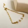 Choker Französisch Perlen Barock Perle Spleißdesign Schlüsselbein Kette Vintage Nische High-End Gold Farb Halskette Geburtstagsfeier Mädchen Mädchen