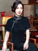 Abbigliamento etnico Old Shanghai Young Real Velvet Long Cheongsam High Sense Elegante abito retrò quotidiano