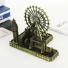 Decoratieve objecten Figurines Bronzers Highlighters The London Eye Tower Bridge Big Ben Building Model Metaal Antiek Bronze Figurine Wereldberoemde Landmark Archite