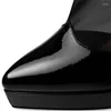 Scarpe eleganti piattaforma estiva pompa stivali alla caviglia con tallone alto donna vera pelle con tacchi da donna in pelle per piccole dimensioni plus size 33 - 46