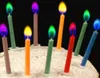 Fournitures de fête d'anniversaire 12pcack Gâteau de mariage Cougies Flames sûres Decoration Décoration colorée Flame multicolore Candle1320194