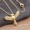 Ketens aibef mode kubieke zirkoon adelaar hanger ketting vrouwen mannen religie sieraden goud kleur koperen ketting kettingen cadeau