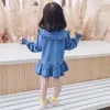 Abiti da ragazza per ragazze abiti in denim solido stile casual bambino costumi autunnali primaverili