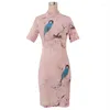 Etnische kleding 2024 Chinese traditionele jurk Cheongsam Qipao Women Girls Party Wedding Fashion Vintage Retro Floral Print Oriental 11096