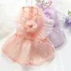 Vêtements de vêtements pour chiens Summer Cat mince Jupe Princesse légère Tulle floue bord rose robe violette PET L3635