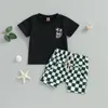 Set di abbigliamento BABY BOY Summer Outfifit Sump Shirt Shirt e pantaloncini a quadri Set 2 pezzi abiti casual per bambini