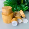 Bouteilles de rangement recyclées 10 g de cheveux lèvres sérum pot cosmétique Jar Luxury Bamboo Aluminium Continier avec crème pour les yeux intérieure