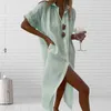 Robe maxi d'été couleur solide rapide sèche quotidienne porte pure dame femme vêtements plage