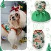 Hundklädklänning Bow Tie Mesh Princess Christmas For Dogs kjol Halloween Wedding Dresses York Clothes Pet