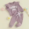 衣類セットフォーカスノーム0-3Y秋の幼児の女の女の子の服の衣装フリル長袖刺繍スウェットシャツパンツ