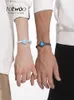 2pcs / paire 100% tout nouveau perlé totwoo touche longue distance allume des bracelets vibrés pour les cadeaux de relation couples