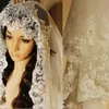 Veaux de mariée Real Pos blanc Ivory Cathedral Wedding Veil 3M avec peigne en dentelle Accessoires Mantille Veu de Noiva 287Q