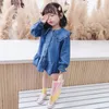 Abiti da ragazza per ragazze abiti in denim solido stile casual bambino costumi autunnali primaverili