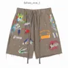 Gellery Dept Short Shorts Shorts maschile American Fashion Brand Splash dipinto a mano Stampa di cotone Pure Terry Shorts Fog High Street 46 punti Gellery Dept 253