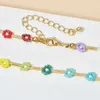 Colares pendentes ZMZY 2024 Trendência Bohemian Rainbow Chain Chain Colar Bohemian Fashion Acessórios de flores fofos Jóias Q240430