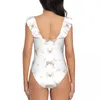 Mulheres femininas de roupas de banho de uma peça de maiô de cachorro crista fêmea biquínis feminino push up Monokini sexy bathing maiô