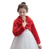 Jackets Red Soft Short Welvet Shawl lange mouwen Performance Princess -jurk met een kleine jas