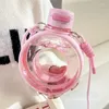 Bottiglie d'acqua 750 ml bottiglia di grande capacità carina e valore estetico elevato con tappo di gambo di fitness da ragazza portatile