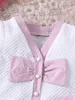 Kleidungssets Girls 'Summer' Little Duft Fashion Anzug V-Ausschnitt Bow Strickjacken rosa Faltenrock zweiteilig