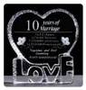 10 años de adornos de aniversario de boda para el hogar amor Crystal Heart Shape Souvenirs Regalos para amantes Favores de boda Presents7030275