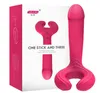 Mannelijke en vrouwelijke masturbatie Allinclusive Plastic 3 vork vibrator volwassen seksspeeltjes1586008