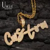 Uwin Name Necklace Brush Custom Letters Pendant Iced Out Letters Pendant Necklace Personalised Gift Drop Shipping CX200725 300y