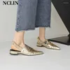 Freizeitschuhe echte Leder Frauen Sandalen klobige Fersenschnalle -Schnalle Spitzzellenpumpen für Sommer Gladiator