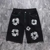 Мужская джинсовая деним Teara Luxury Designer Shorts Jeans Men Jean Flower Diamond Shortpants Slim Hip Hop 2466