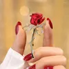 Brooches Vintage Red Rose Brooch Clothes Accessories Women's Corsage Birthday Gifts