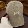 Ball Caps mode extérieur Vintage Cowboy Bowknot Broidered Baseball Cap pour femmes Girl Girl Protection Solide Top doux