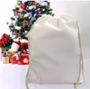 Christmas Large Blank Sublimation Santa Sack Cotton Drawstring Personalized DIY Candy Gift Bag Festival Party Decoration6167368