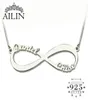 Ailin Collier Infinity personnalisé Deux noms Collier Silver Infinity Nom Collier Love n'a pas de extrémité Love Jewelry Gift Christmas J8494380