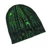 Bérets Matrix Original Green Design Men Femmes Capes de bonnet adulte Caps en tricot Bonnet Mode chaude