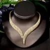 Naszyjnik Zestaw 4 -częściowy Katar Luksusowy styl ślubny CZ duża biżuteria ślubna Dubaj