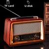 Przenośne głośniki R-2066BT Retro Multi-Band Solid Wood Radio z przewodowym linkiem Bluetooth USB Mp3 Player Outdoor Portable Greleger J240505